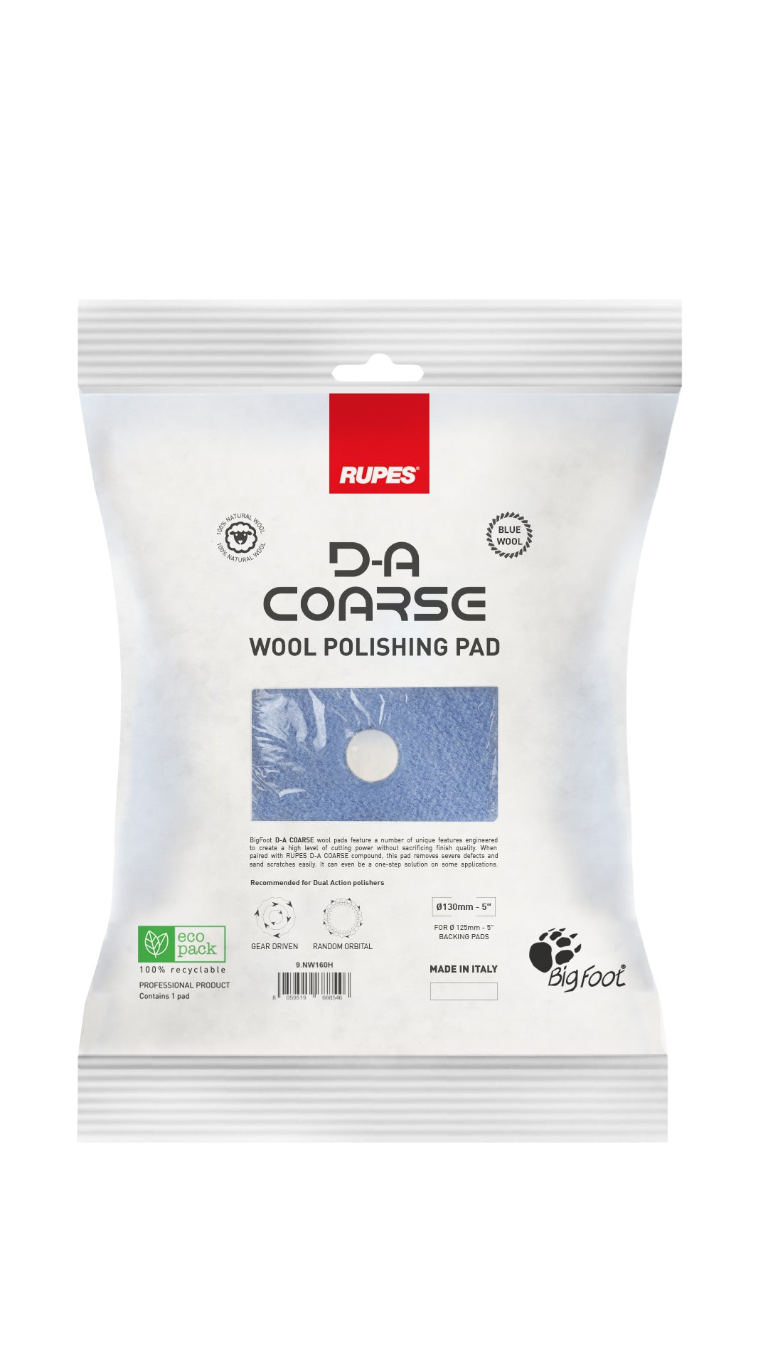 5" Rupes Coarse DA Wool Pad 130mm (NEW)