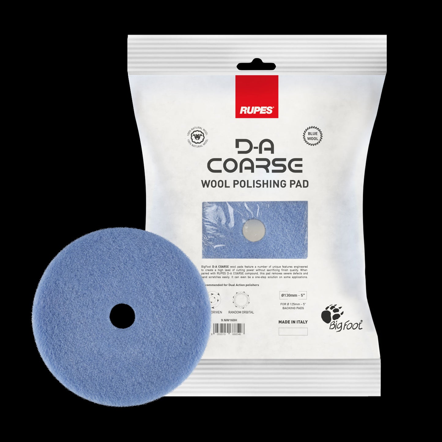 6" Rupes Coarse DA Wool Pad 160mm (NEW)