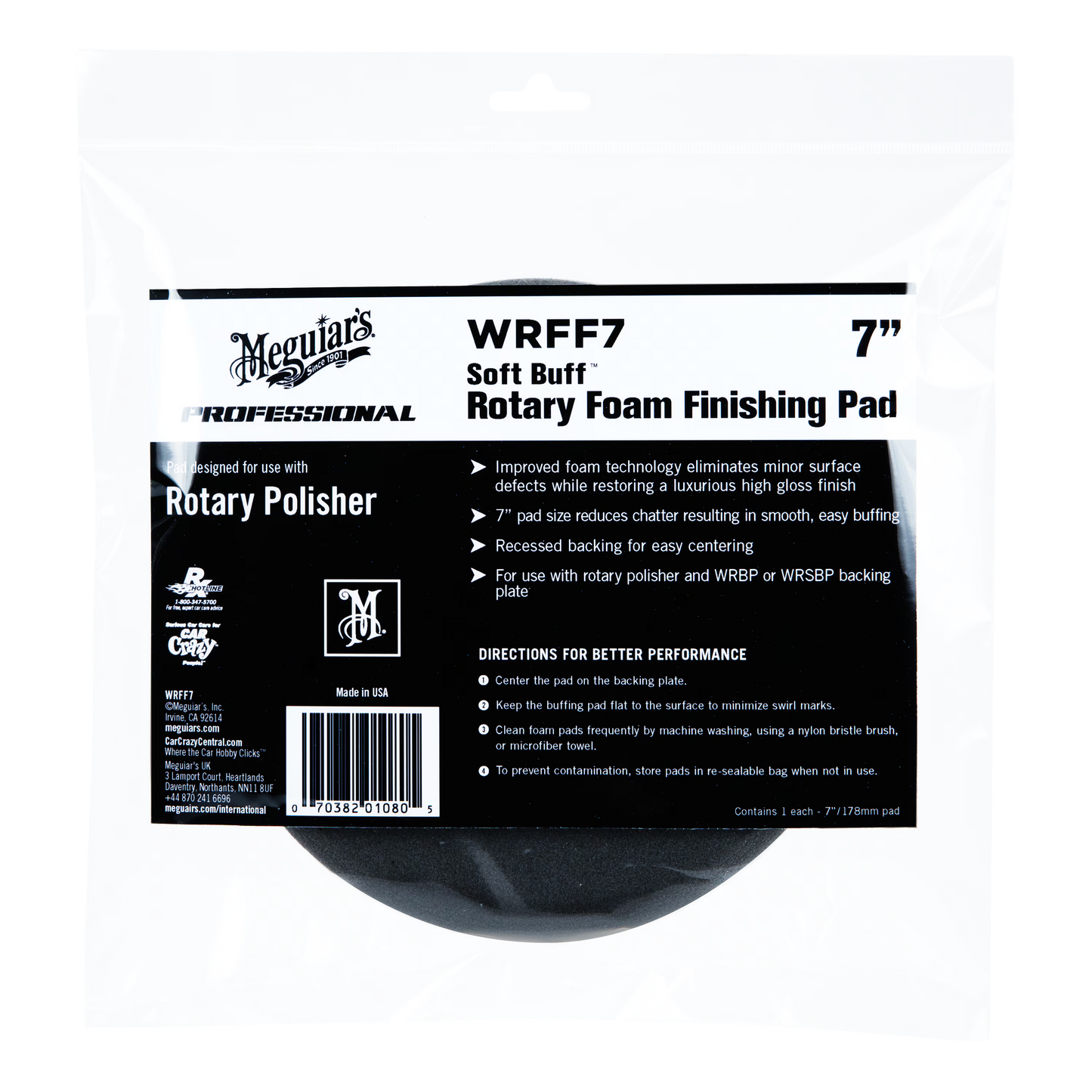 Finishing Black Pad 7" Rotary