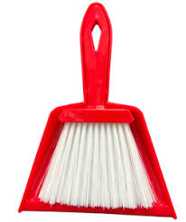 Red dustpan & whick broom
