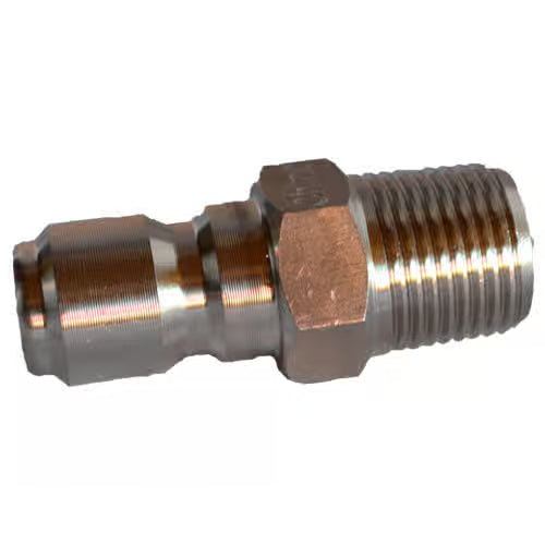 3/8" Stainless Q/C Male Plug-Steel/Brass : 3/8