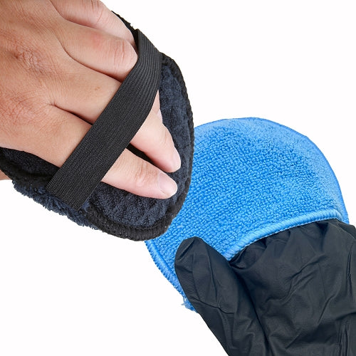 Blue Round Pocket Applicator Microfiber 5"
